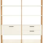 Estante Elegante 2 Torres Off White Brilho Com Freijo Fosco -