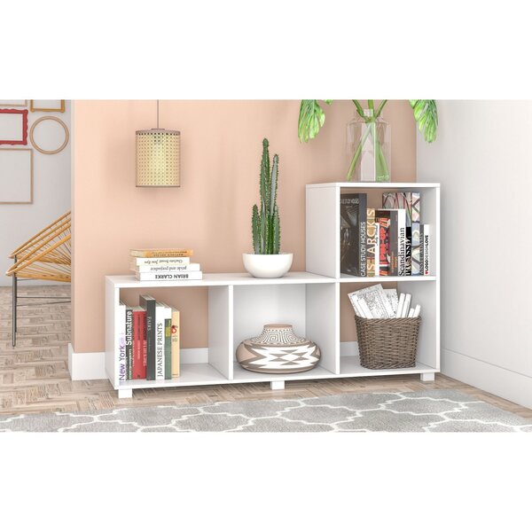 Estante Em L Multiuso 4 Nichos Mdp Brv Móveis Branco