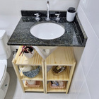 Estante Em Madeira Para Banheiro Triângulo - Natural