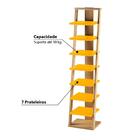 Estante Escada 7 Prateleiras Em Madeira Maciça/mdf - Palha/am