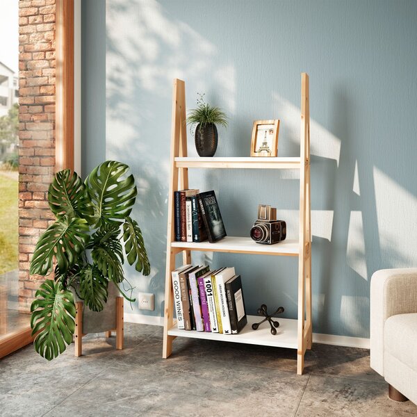 Estante Escada Cavalete 3 Prateleiras Tropical Madeira Maciça