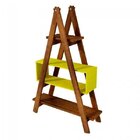 Estante Escada Madeira Maciça Decor Amarela