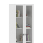 Estante Escritório Home Office 2 Portas De Vidro 4 Prateleira