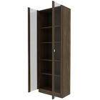 Estante Escritório Home Office 2 Portas De Vidro 4 Prateleira