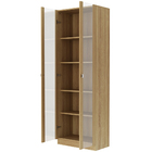 Estante Escritório Home Office 2 Portas De Vidro 4 Prateleira