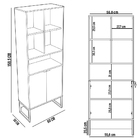 Estante Escritório Home Office Com Chave 2 Portas 5 Prateleir
