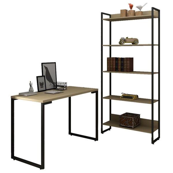 Estante Escrivaninha 120cm Estante E Prateleiras Nature