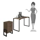 Estante Escrivaninha 120cm Gaveteiro 2 Gavetas Castanho