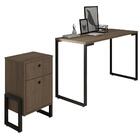 Estante Escrivaninha 120cm Gaveteiro 2 Gavetas Castanho