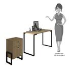 Estante Escrivaninha 120cm Gaveteiro 2 Gavetas Nature