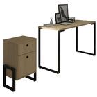 Estante Escrivaninha 120cm Gaveteiro 2 Gavetas Nature