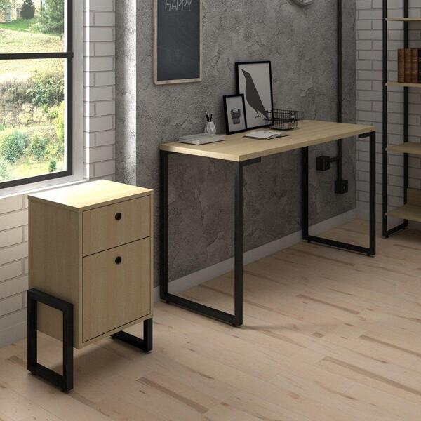 Estante Escrivaninha 120cm Gaveteiro 2 Gavetas Nature