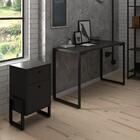 Estante Escrivaninha 120cm Gaveteiro 2 Gavetas Preto