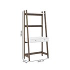 Estante Escrivaninha Rt3120 2 Gavetas 83,5cm Branca E Rústico