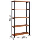 Estante Estilo Industrial Aço Preto I12 Madeira Taeda Dmobili