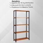 Estante Estilo Industrial Aço Preto I12 Madeira Taeda Dmobili