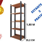 Estante Estilo Industrial De Madeira Organizador Livros Vinta