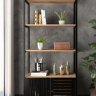 Estante Estilo Industrial Metal Madeira Organizador Armário M