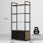 Estante Estilo Industrial Mimo Metal E Madeira C/ Mesa Indust