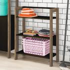 Estante Estrutura Baixa Az1021 Com 3 Prateleiras - Preto/nogal