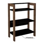 Estante Estrutura Baixa Az1021 Com 3 Prateleiras - Preto/nogal