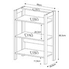 Estante Estrutura Baixa Az1021 Com 3 Prateleiras - Preto/nogal