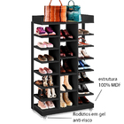 Estante Expositora Lia Preta 19 Repartições Com Rodizio