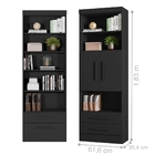 Estante Funcional E Livreiros Com Portas Amadeirado E Preto