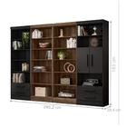 Estante Funcional E Livreiros Com Portas Amadeirado E Preto