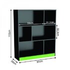 Estante Gamer 6 Nichos B25 Preto/verde