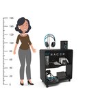 Estante Gamer E Escritóro 65cmx60cm Xt Racer Force One Preto/