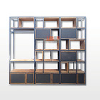 Estante Grande 240x270x40cm - Cinza + Teca- Estgd24027040cnzt