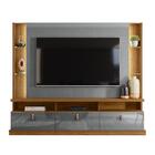 Estante Home 2,07m Sala Tv Até 70 Polegadas Com Led, Rodinhas