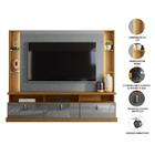 Estante Home 2,07m Sala Tv Até 70 Polegadas Com Led, Rodinhas