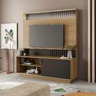 Estante Home Berlim 1 Porta De Correr Nogueira/preto Fosco