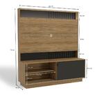 Estante Home Berlim 1 Porta De Correr Nogueira/preto Fosco