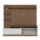 Estante Home Maceio 2,00m Para Tv De 65" Com Led Amendoa/off