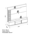 Estante Home Martino Para Tv 70 Polegadas Com Led Dj Móveis