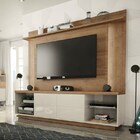 Estante Home Painel Para Tv Até 65 Pol. Lumino Buriti/off Whi