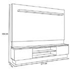 Estante Home Para Sala De Tv London Até 75" Com Prateleira E