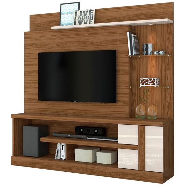 Estante Home Para Tv 55 Polegadas Alan Naturale Off White Mad