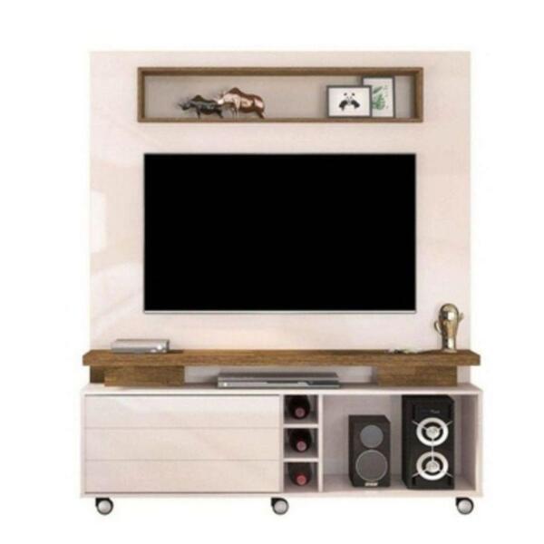 Estante Home Para Tv 60'' Quebec Dj Móveis Off White Com Demo