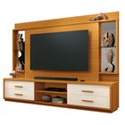 Estante Home Para Tv 75 Com Espelho 4 Gavetas Rodízios Cedro/