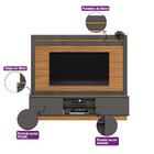 Estante Home Para Tv 75 Polegadas Guararapes Nature Chumbo Li