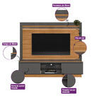 Estante Home Para Tv 75 Polegadas Ripado Com Led Guararapes L