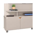 Estante Home Para Tv Até 55" 4 Portas Off White E Amêndoa