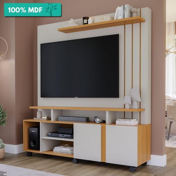 Estante Home Para Tv Até 55 Polegadas 100% Mdf 2 Portas 6 Nic