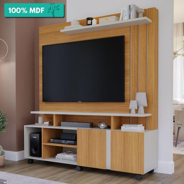 Estante Home Para Tv Até 55 Polegadas 100% Mdf 2 Portas 6 Nic