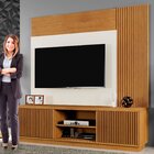 Estante Home Para Tv Até 55 Polegadas 100% Mdf Ripado  Logan