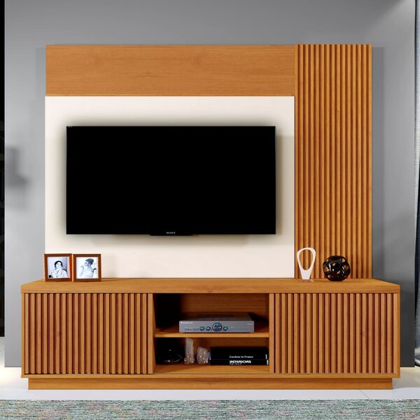 Estante Home Para Tv Até 55 Polegadas 100% Mdf Ripado  Logan